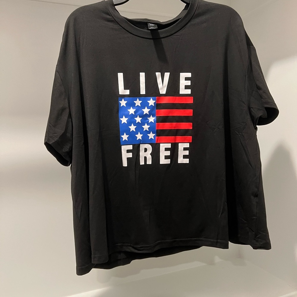 “Shein” Shirt Sleeve Crop Top